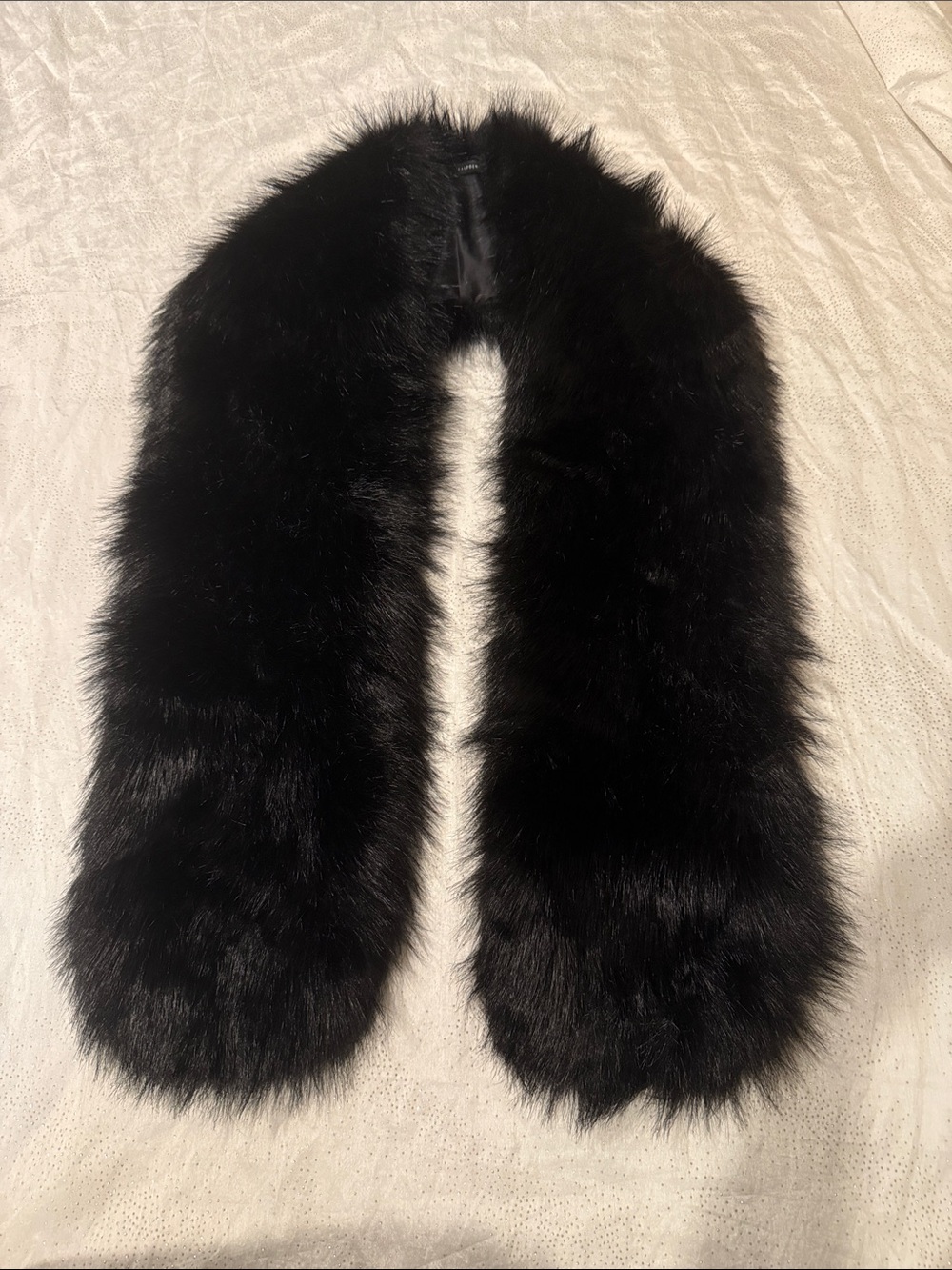 Halogen Black Faux Fur Stole Scarf - Women Accessories